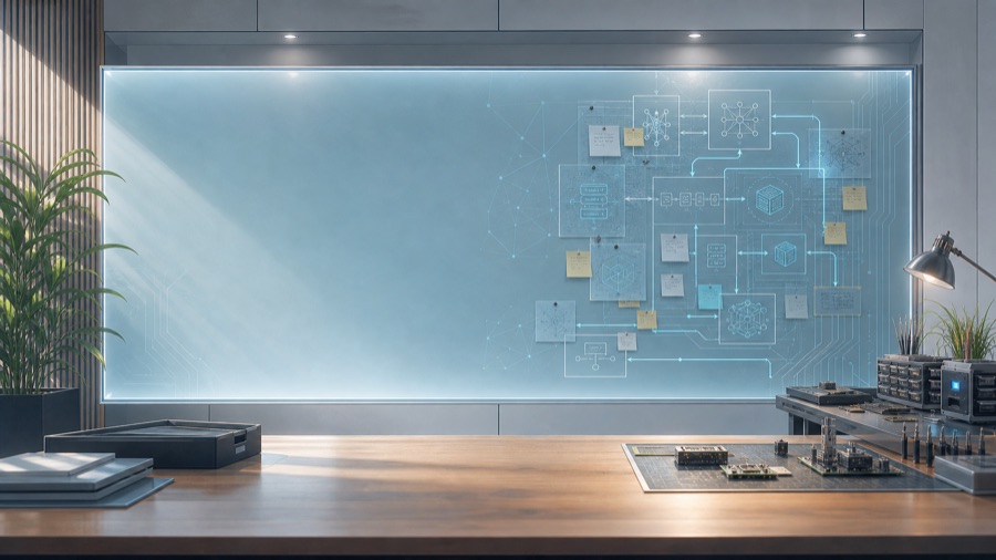 The engineering bay in AI Guardians.